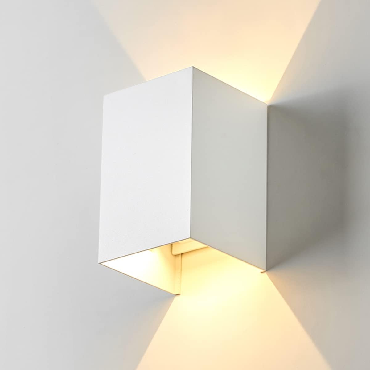 Lampa LED 12W de perete moderna Exterior/Interior, IP65 Aplica LED impermeabil pentru alee, gradina, sufragerie, dormitor, hol, scara (alb/alb natural)