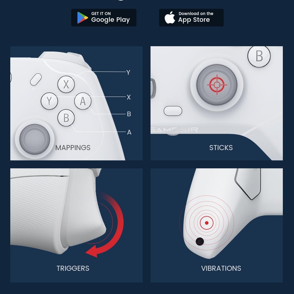 Gamepad wireless pentru PC/Nintendo Switch, GameSir, T4 Cyclone, Alb