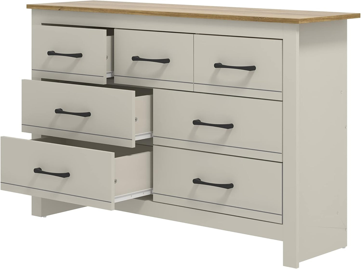 Oferta lunii Comodă Galano Gemstone 7 Organizator modern, dormitor, hol - Gri deschis