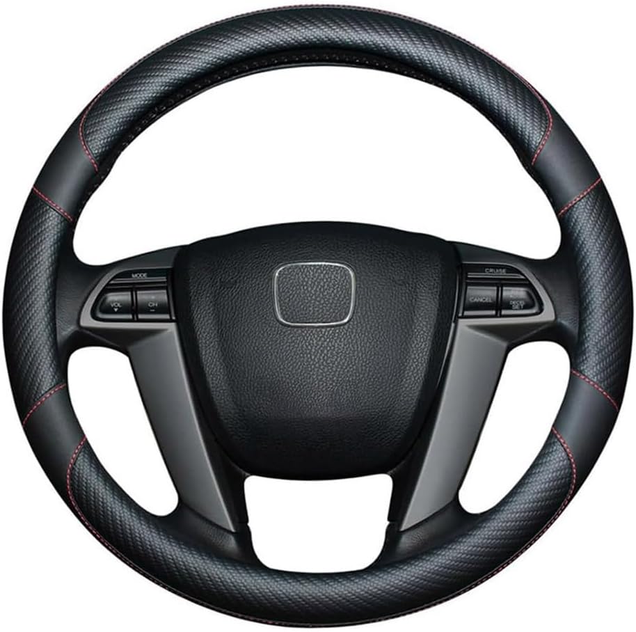 Husa volan, Romanbin, Premium, Fibra de carbon si Piele, Suprafata Antiderapanta, Design Modern, Fixare Sigura, Instalare Usoara, Diametru, 37-38cm