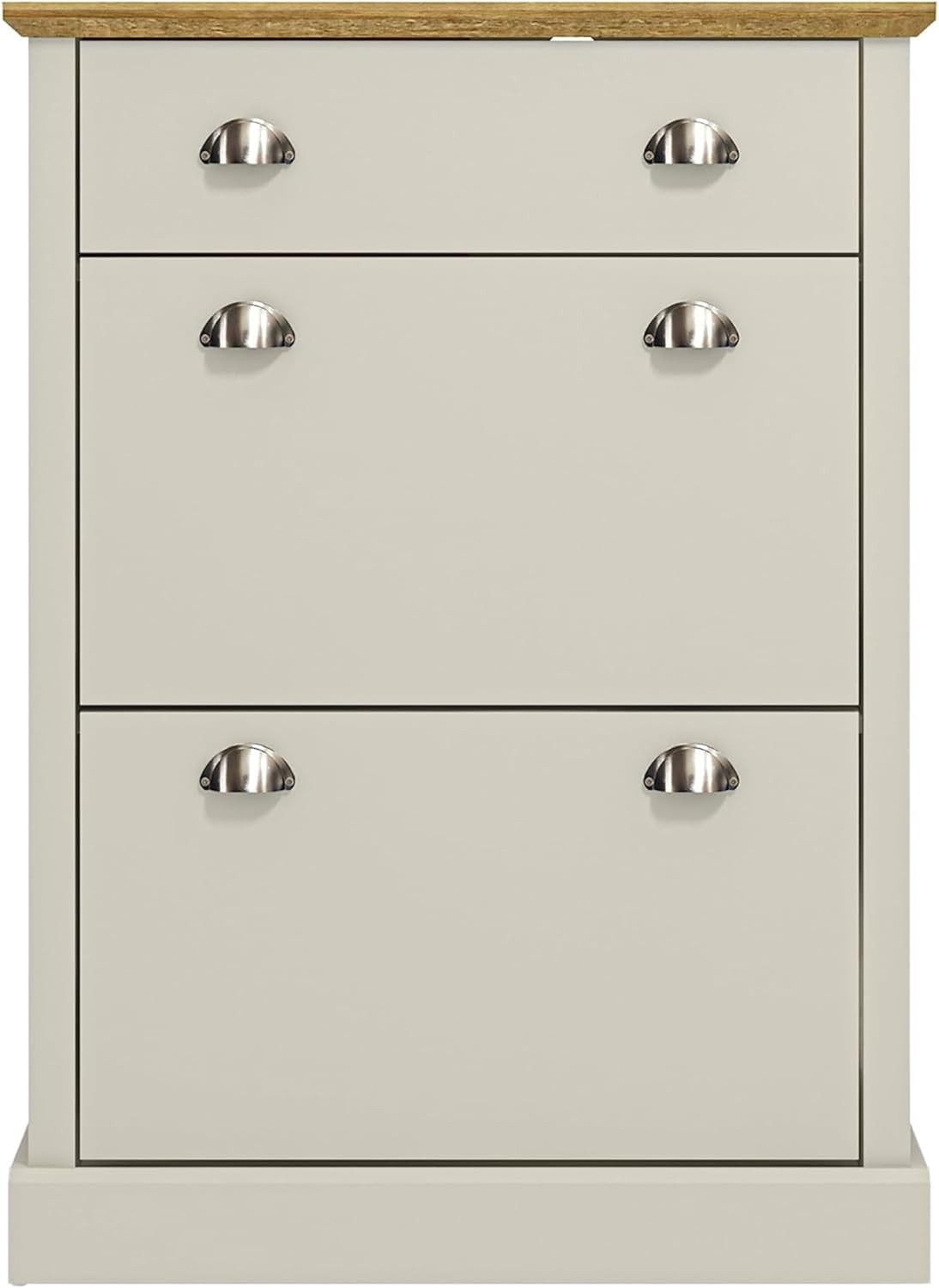 Dulap de pantofi Galano Sofia pentru 12 perechi - Suport de pantofi cu 2 clapete - Montaj ușor, rabatabil îngust pentru pantofi - Mobilier de hol - 28,5 l x 79 l x 108,5 înălțime cm - Gri deschis