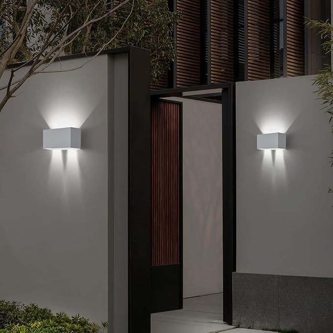 Lampa LED 20W de perete moderna Exterior/Interior, IP65 Aplica LED impermeabil pentru alee, gradina, sufragerie, dormitor, hol, scara (alb/alb rece)
