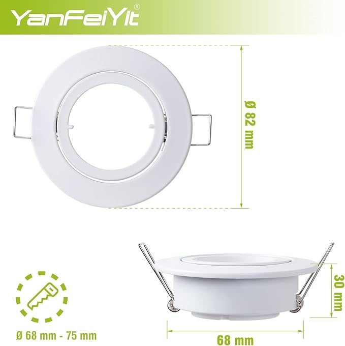 Spot incastrat LED ultra plat premium, modul ceramic interschimbabil 5 W 230 V, reglabil, spot incastrat pivotant, alb mat, rotund, alb neutru 4000 K