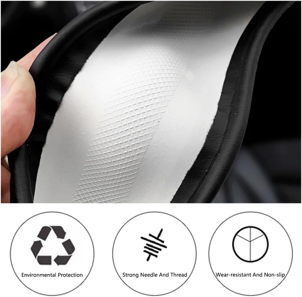 Husa volan, Romanbin, Premium, Fibra de carbon si Piele, Suprafata Antiderapanta, Design Modern, Fixare Sigura, Instalare Usoara, Diametru, 37-38cm