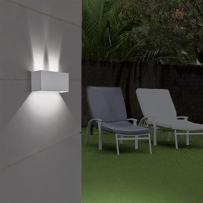 Lampa LED 20W de perete moderna Exterior/Interior, IP65 Aplica LED impermeabil pentru alee, gradina, sufragerie, dormitor, hol, scara (alb/alb rece)