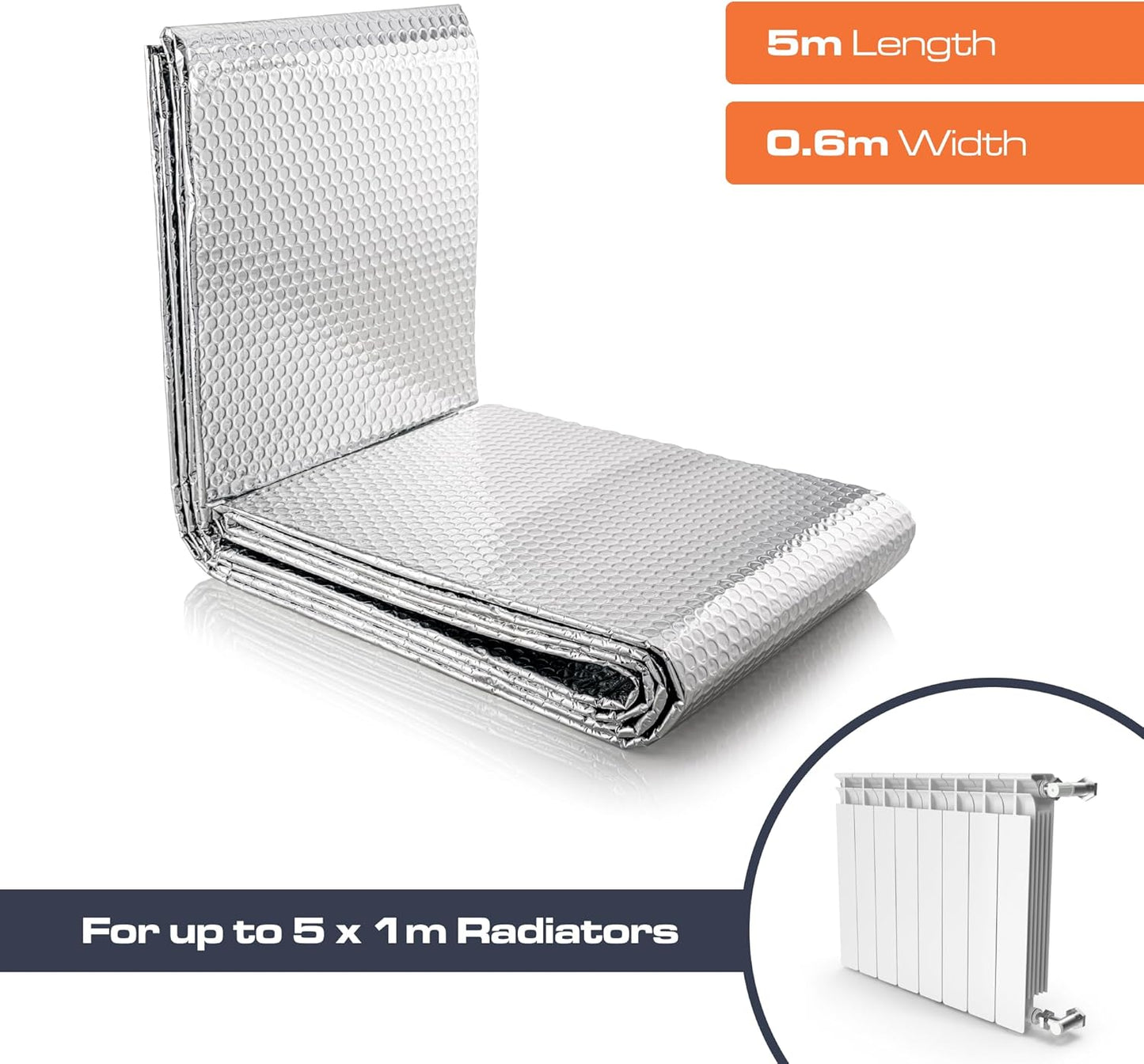 Folie reflectorizanta izolatoare termica 0, 6 m x 5 m, 3 straturi, cu bule, Usor de instalat, include tampoane adezive