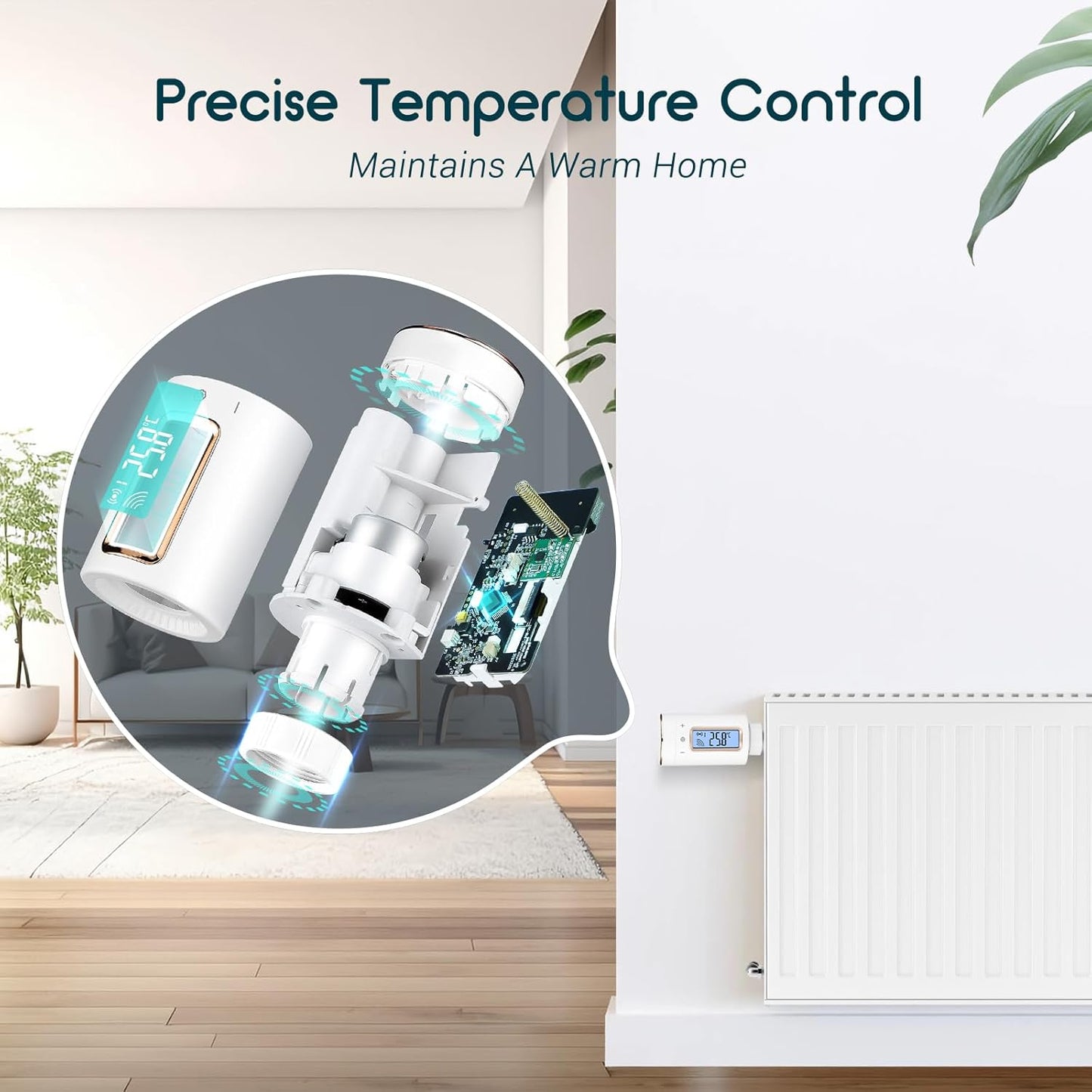 Termostat inteligent pentru radiator INKBIRD, robinet de radiator IRC-RW1 WIFI cu monitor, termostat programabil cu 11 programe, alarma de temperatura, blocare pentru copii