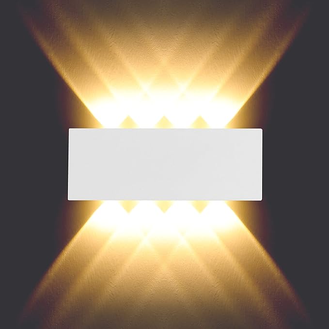 Lampa de perete LED, 8W, aplice LED sus si jos, lampa de perete de interior pentru sufragerie, hol, dormitor, camera copiilor, spot luminos de noapte impermeabil, Alb 3000k