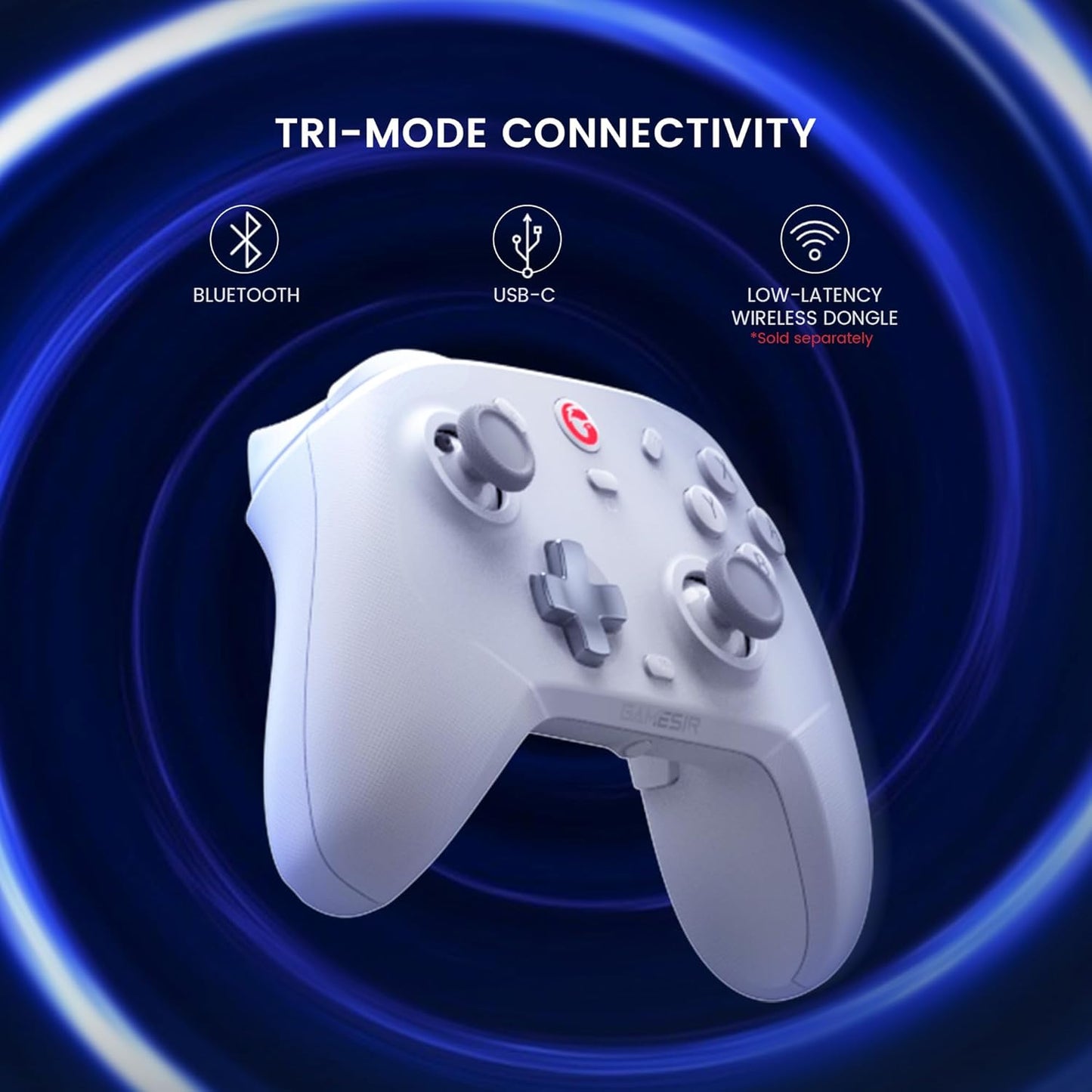 Gamepad wireless pentru PC/Nintendo Switch, GameSir, T4 Cyclone, Alb