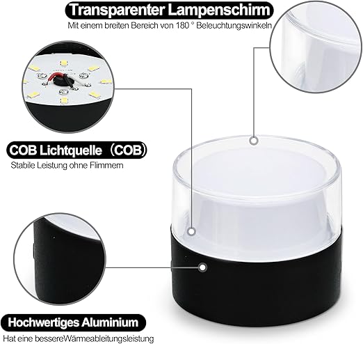 Set 4 spoturi LED montate la suprafata - 12W 1200LM, 100x77mm negru - 3000K alb cald/4000K alb neutru/alb rece 6500K, 230V, YindaLux