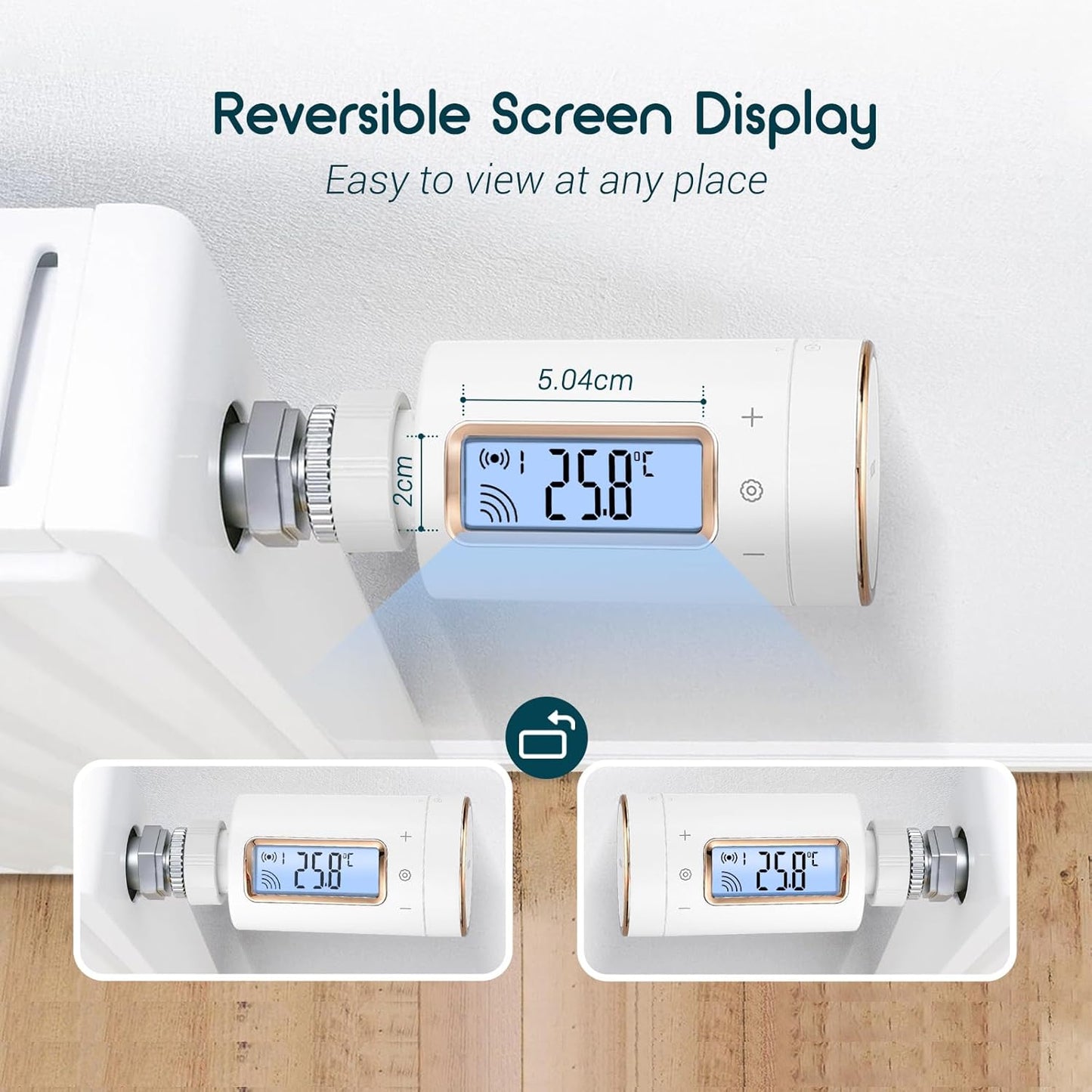 Termostat inteligent pentru radiator INKBIRD, robinet de radiator IRC-RW1 WIFI cu monitor, termostat programabil cu 11 programe, alarma de temperatura, blocare pentru copii