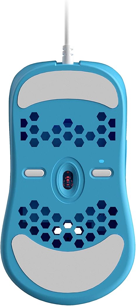 Mouse HK Gaming NAOS M Ultrausor, Structura Honeycomb, Wired RGB, 12 000dpi, 7 Butoane, 59 g, Blue