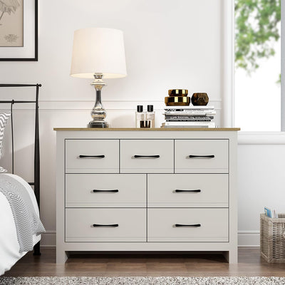 Oferta lunii Comodă Galano Gemstone 7 Organizator modern, dormitor, hol - Gri deschis