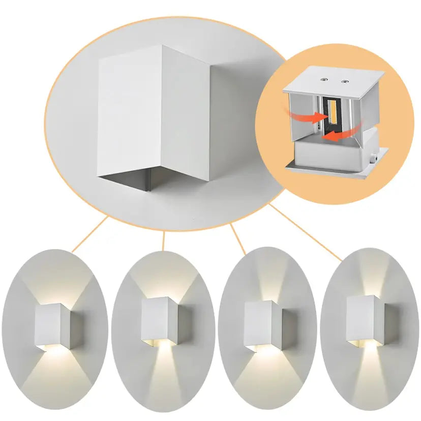 Lampa LED 12W de perete moderna Exterior/Interior, IP65 Aplica LED impermeabil pentru alee, gradina, sufragerie, dormitor, hol, scara (alb/alb natural)