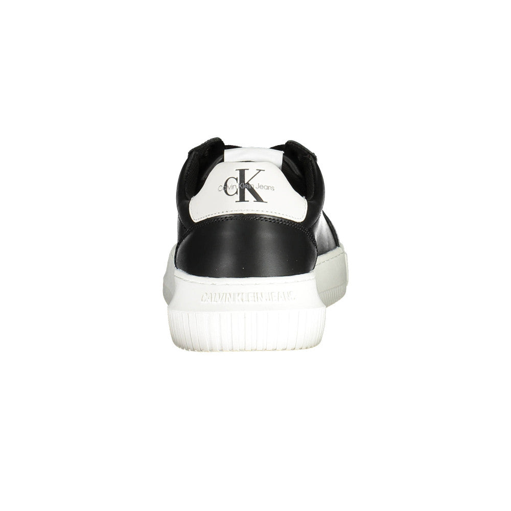 CALVIN KLEIN JEANS, Pantofi sport low-cut de piele cu logo, Negru, 42