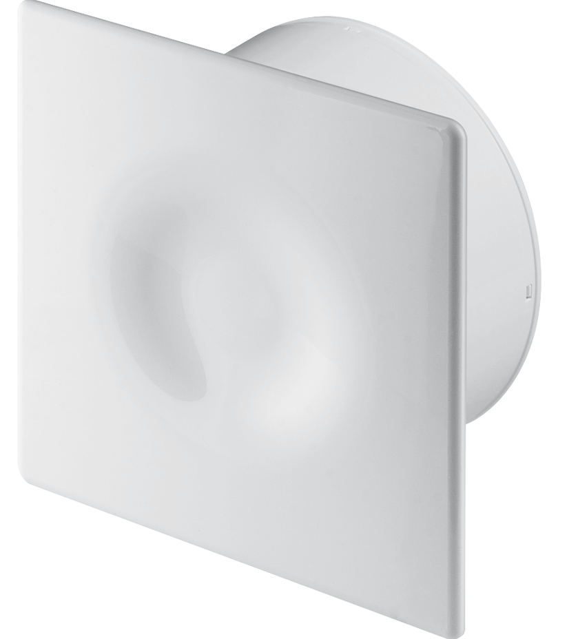 Ventilator silentios de 125 mm cu senzor de umiditate si temporizator, clapeta anti-retur pentru bucatarie, baie, garaj, 2 viteze, Alb