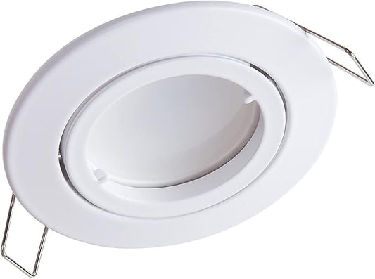 Spot incastrat LED ultra plat premium, modul ceramic interschimbabil 5 W 230 V, reglabil, spot incastrat pivotant, alb mat, rotund, alb neutru 4000 K
