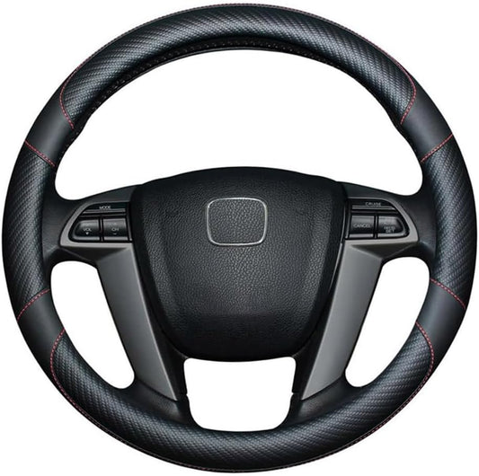 Husa volan, Romanbin, Premium, Fibra de carbon si Piele, Suprafata Antiderapanta, Design Modern, Fixare Sigura, Instalare Usoara, Diametru, 37-38cm