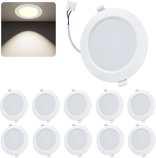 Set de 10 Spot LED incastrat extra plat 230V 9W Alb neutru 3000K Spot 1000 lumeni, Spot cu LED IP44, pentru sufragerie, bucatarie, hol