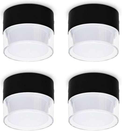 Set 4 spoturi LED montate la suprafata - 12W 1200LM, 100x77mm negru - 3000K alb cald/4000K alb neutru/alb rece 6500K, 230V, YindaLux