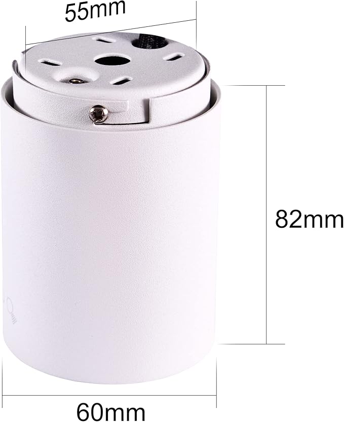 Spot LED de tavan 8 W, pachet de 2, diametru de montaj 60 mm, alb cald, 3000 K, unghi de fascicul 36°, pentru sufragerie, birou, comercial, receptie, hol, sala de sport, alb