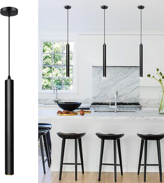 Lumina suspendata moderna,neagră, cu LED minimalistă (negru-1p, 10W)