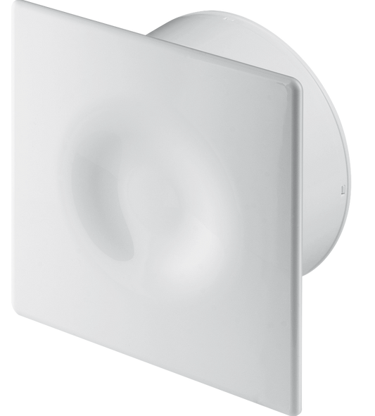 Ventilator silentios de 125 mm cu senzor de umiditate si temporizator, clapeta anti-retur pentru bucatarie, baie, garaj, 2 viteze, Alb